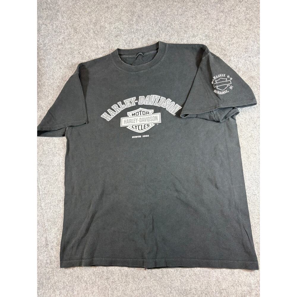 Harley Davidson Shirt Mens Black Graphic Short Sleeve Motorcycle Biker Tee Large